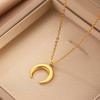 Personality Design Classic Gold Color Stainless Steel Moon Pendant Necklace for Women Charm Enfashon Hip Hop Rock Collar Jewelry