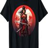 Samurai Girl Vintage Retro Sakura Cherry Blossom T-Shirt(275)