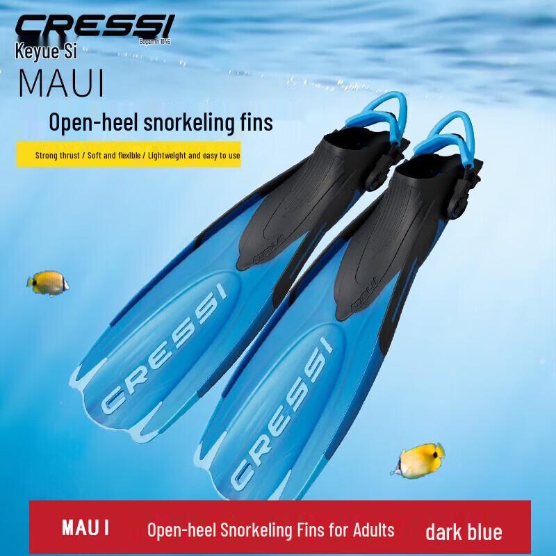 MAUI Open Heel Snorkel and Dive Fins for Adults M 40-44