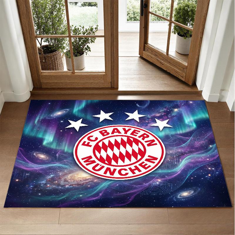Bayern Munich Design Crystal Velvet Rug Soft Decorative Mat for Bedroom Entrance