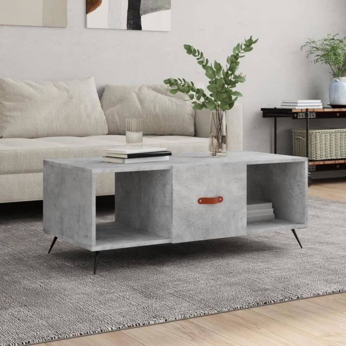 VidaXL Table basse gris béton 102x50x40 cm bois d'ingénierie 829272