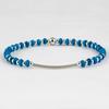 SHOVEOFF SVB-229 Silver Bar Turquoise Unisex Simple Daily Couple Bracelet