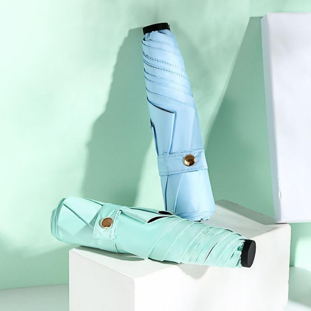 Carbon Fiber Sun UV Protection Sunshade 3 Folding Pocket Pencil Umbrella Rainy Umbrella Summer