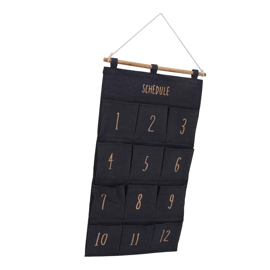 12 Pockets Hanging Organizer Space Saving Wall Hanging Storage Bag Easy Installation Fabric Hanging