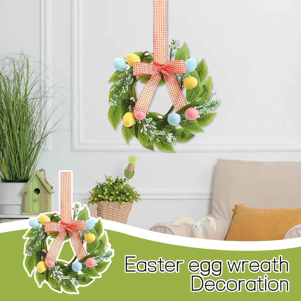 Miniature Easter Wreath, Suitable For Kitchen Cabinets, Miniature Spring Artificial Easter Egg Wreath.