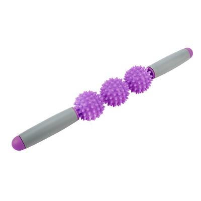 Yoga Stick Muskelroller Stick Cellulite Stachelball für Rücken Arme Schulter Bein (lila)