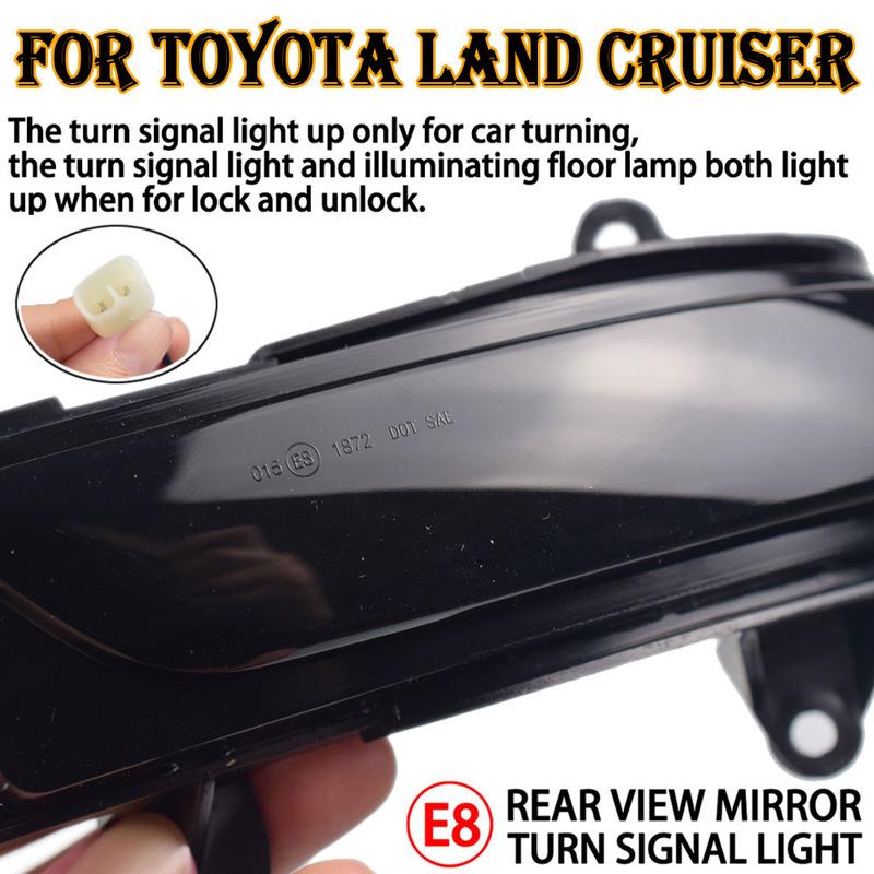 Side Rearview Mirror LED Turn Signal Light Repeater Lamp For Toyota Land Cruiser LC200 FJ200 Prado FJ150 2010-
