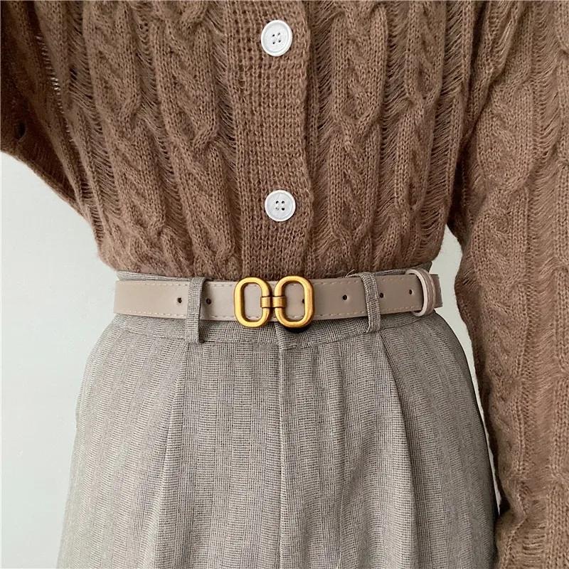 Fashion Pu Leather Belt For Women Designer Metal Buckle Waist Strap Female Jeans Dress Trouser All-match Decorative Waistband