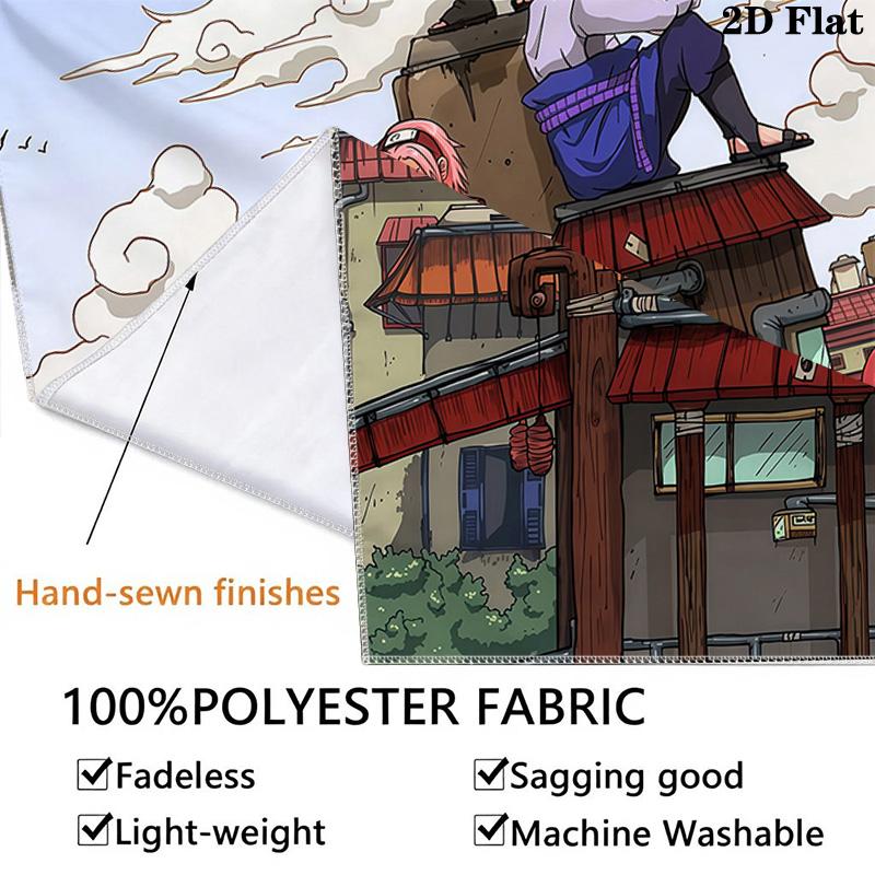 Naruto Team Adventure Wall Tapestry Aesthetic Wall Hanging Printed Fabric Blanket Decorative Tapestries For Bedroom Living Room Home Decor