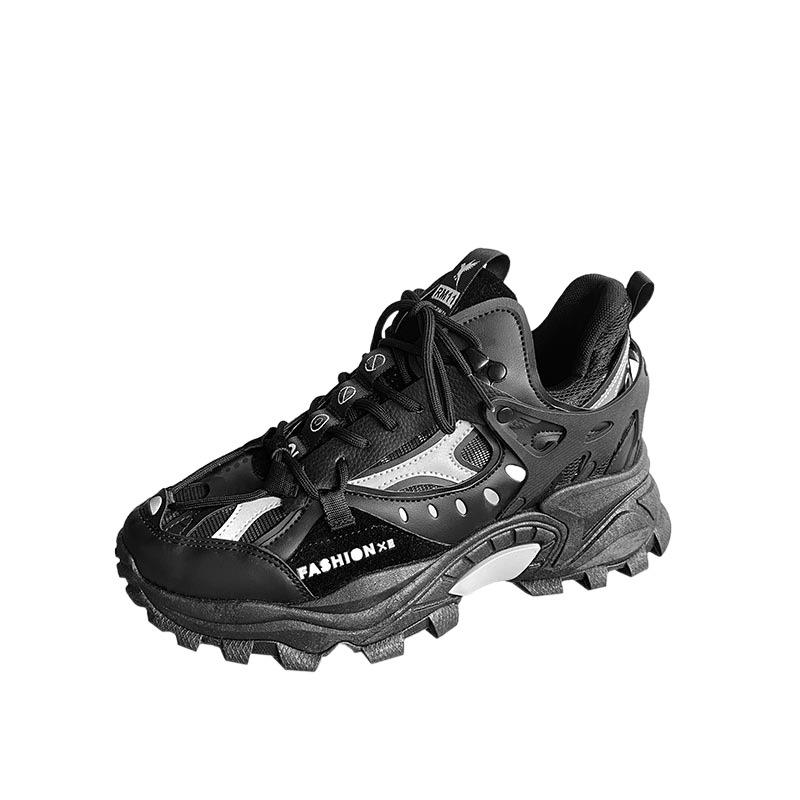 Dad shoes men's 2025 autumn new foreign trade large size 46 trendy shoes, thick sole heightening luminous men's sports shoes