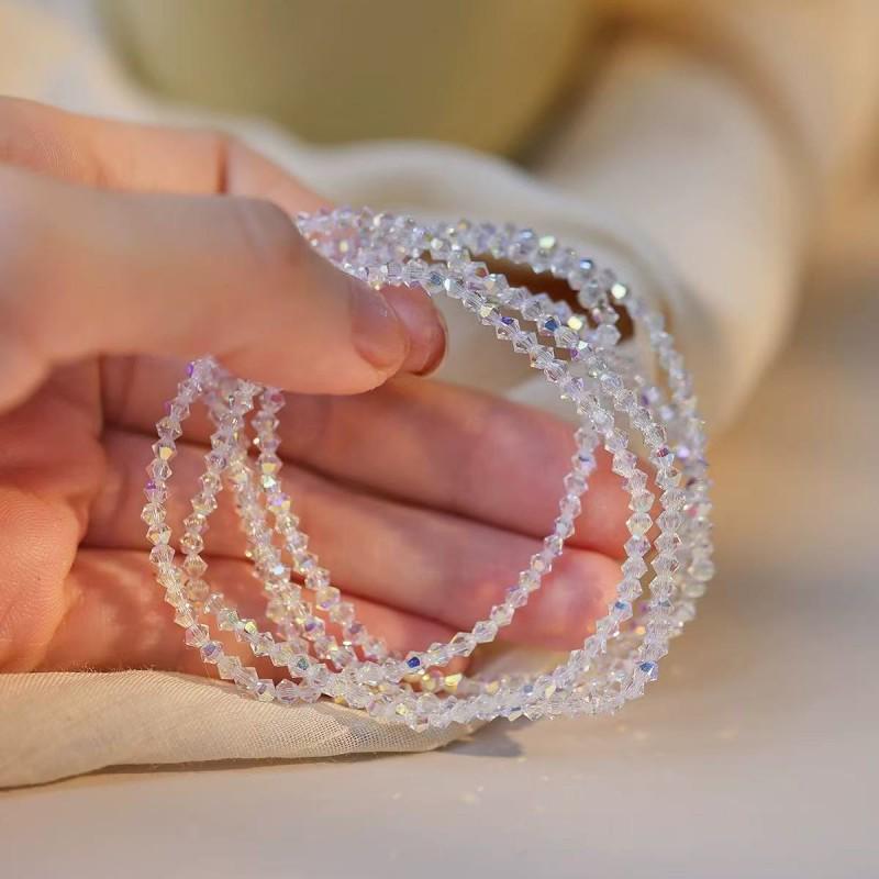 Women's Exquisite Crystal Beaded Bracelet - Sparkling Jewelry Gift for Besties