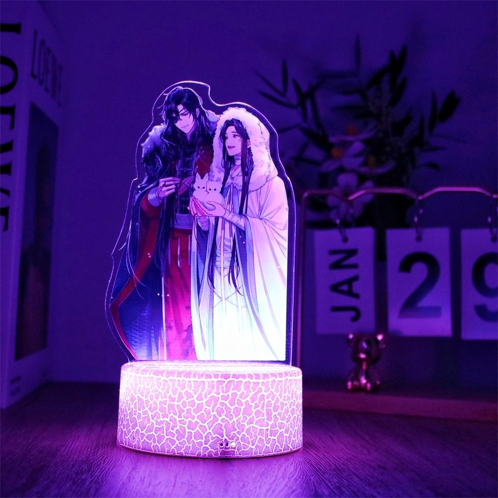 

Благословение Небесного Чиновника 3D Лампа Аниме Фигурки Светодиодный Ночник 16 Цветов RGB Умное Сенсорное Управление Комната Детская Спальня Атмосферное Украшение Подарки