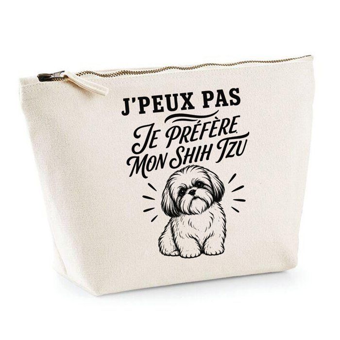Trousse de toilette - PLANETEE - Collection « J'peux pas minimaliste » - Beige - 100% coton - Zip métal