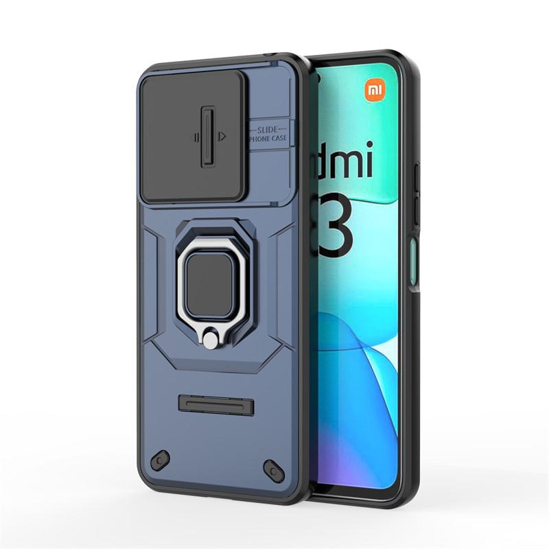 For Xiaomi Redmi 13 4G Case Slide Camera Phone Case Xiaomi Redmi 13 4G Cover Armor PC Shockproof Stand Cover Xiaomi Redmi 13 4G