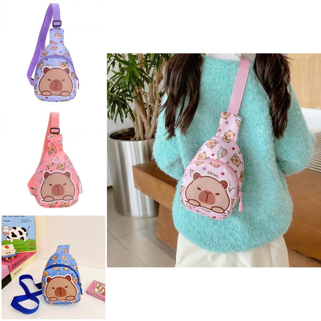 Printed Capybara Shoulder Crossbody Chest Bag Children Outdoor Wallet Leisure