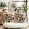 2 Pezzi Copricuscini Decorativi Lussuosi con Stampa Leopardo Dorato Cuscini Decorativi Animali Selvatici per Divano Camera da Letto Soggiorno
