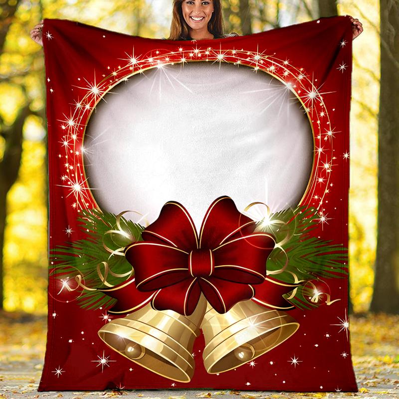 Christmas Santa Claus Theme Printed Blanket - Perfect for Couch, Bed, Travel & Outdoor Use | Machine Washable, Cozy & Durable.