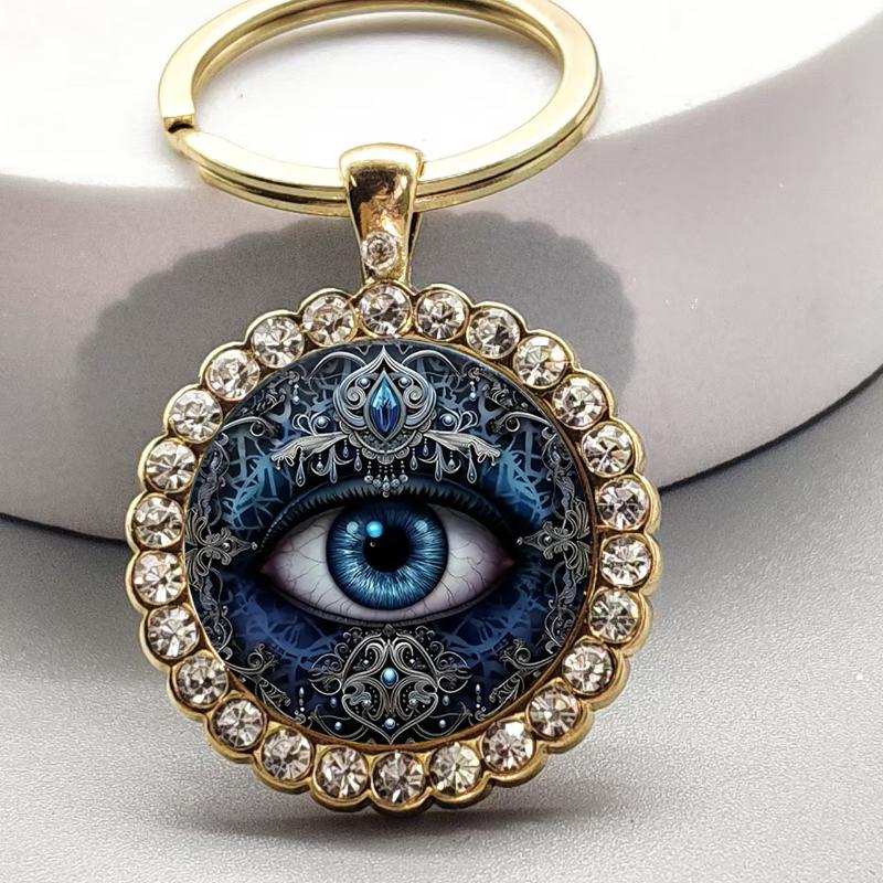 Alloy Round Keychain Virgin Mary Keyrings Pendant Christian Saint Jewelry Religious Christian Faith Gift