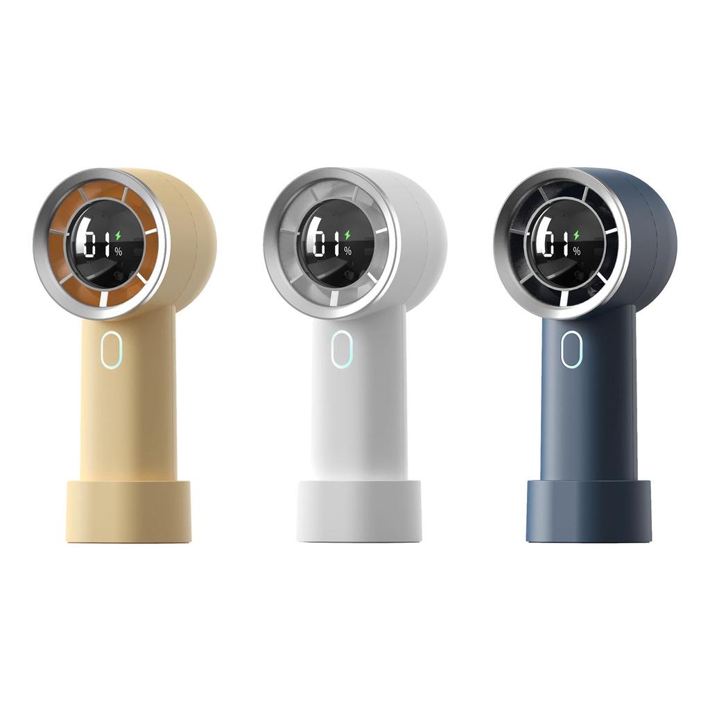 Small Table Fan Cute Design Display Electricity In Real Time Mini Hand Held Fan for Fishing Home Office Indoor Outdoor Barbecue