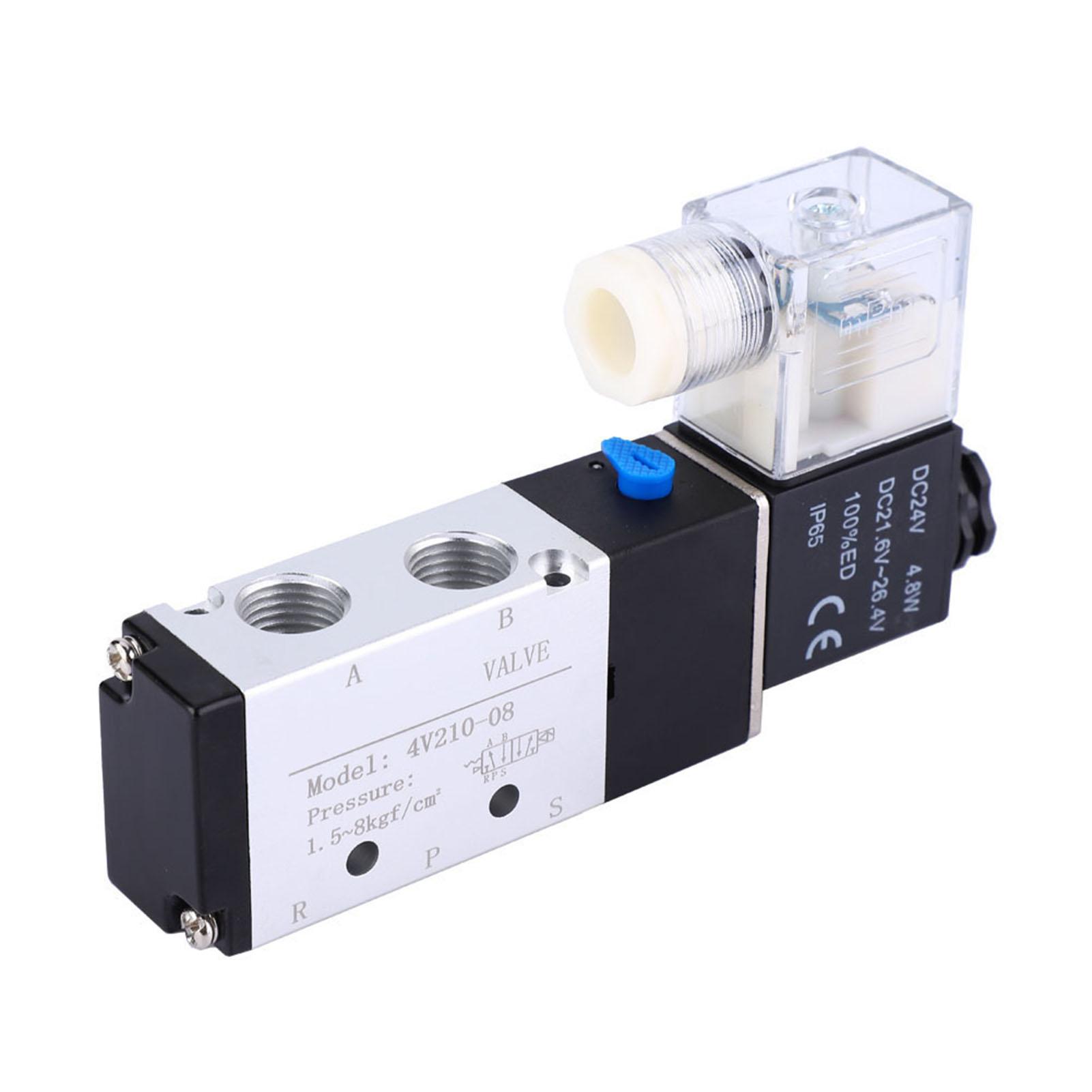 

4V210 08 Solenoid Air Valve 2 Position 5 Port Pneumatic Control Valve (DC24V)