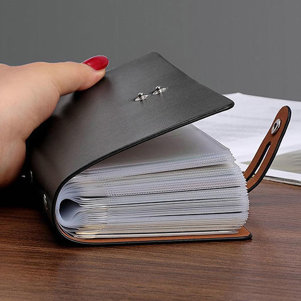 AVILMORE Card Case, Point Card Case, Credit Card Case, Card Holder, Large Capacity, Slim, Anti-Magnetic, Anti-Skimming, Holds 96 Cards (Brown)