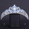 DIEZI Luxury Rhinestone Crystal Tiara Necklace Earrings For Women Wedding Party Elegant Bridal Bride Crown Hair Accessories