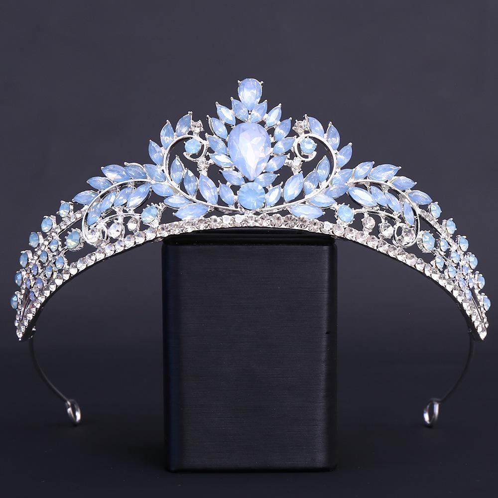 DIEZI Luxury Rhinestone Crystal Tiara Necklace Earrings For Women Wedding Party Elegant Bridal Bride Crown Hair Accessories