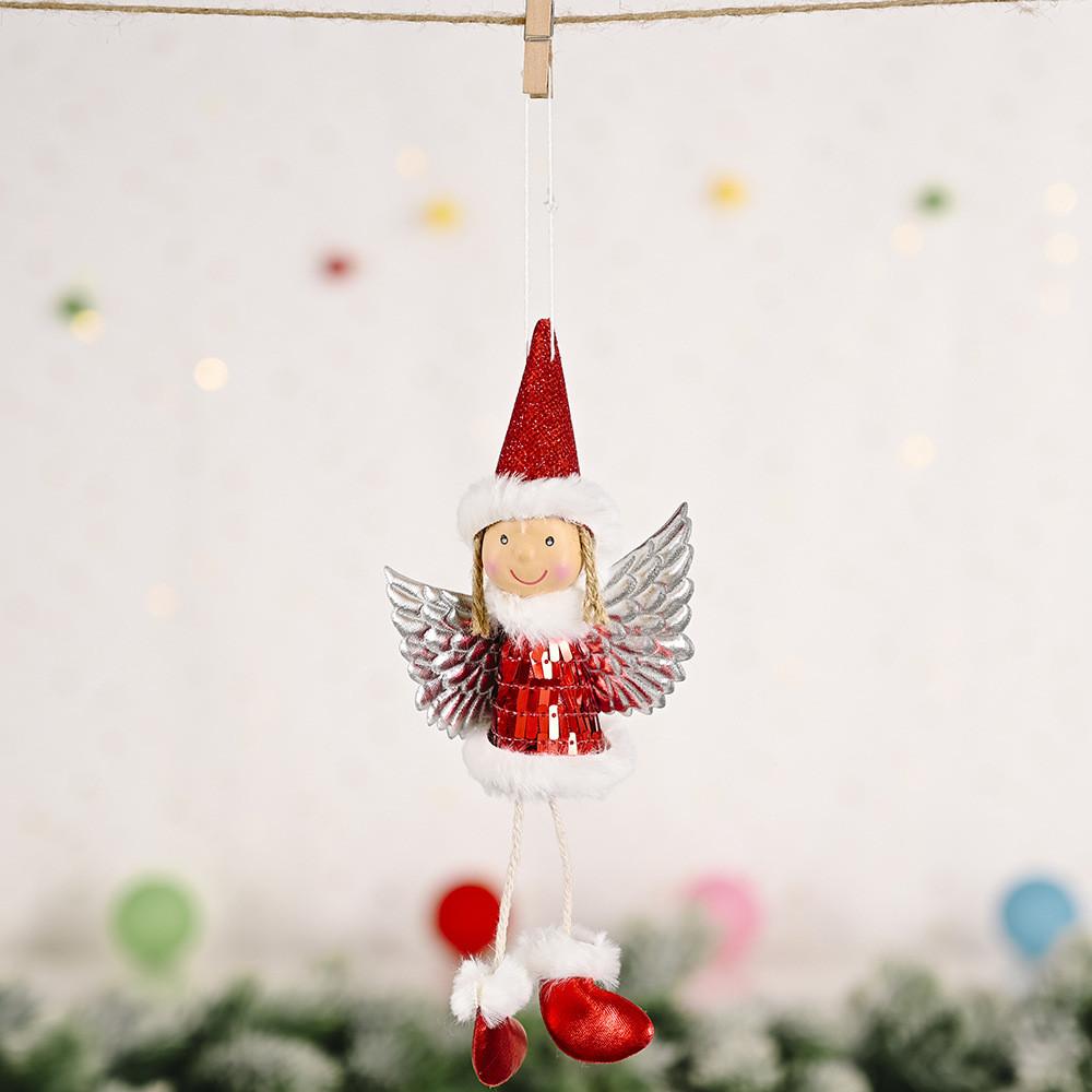 Shimmering Unique Sequin Wings Girl Hanging Decor For Enchanting Christmas Vibes