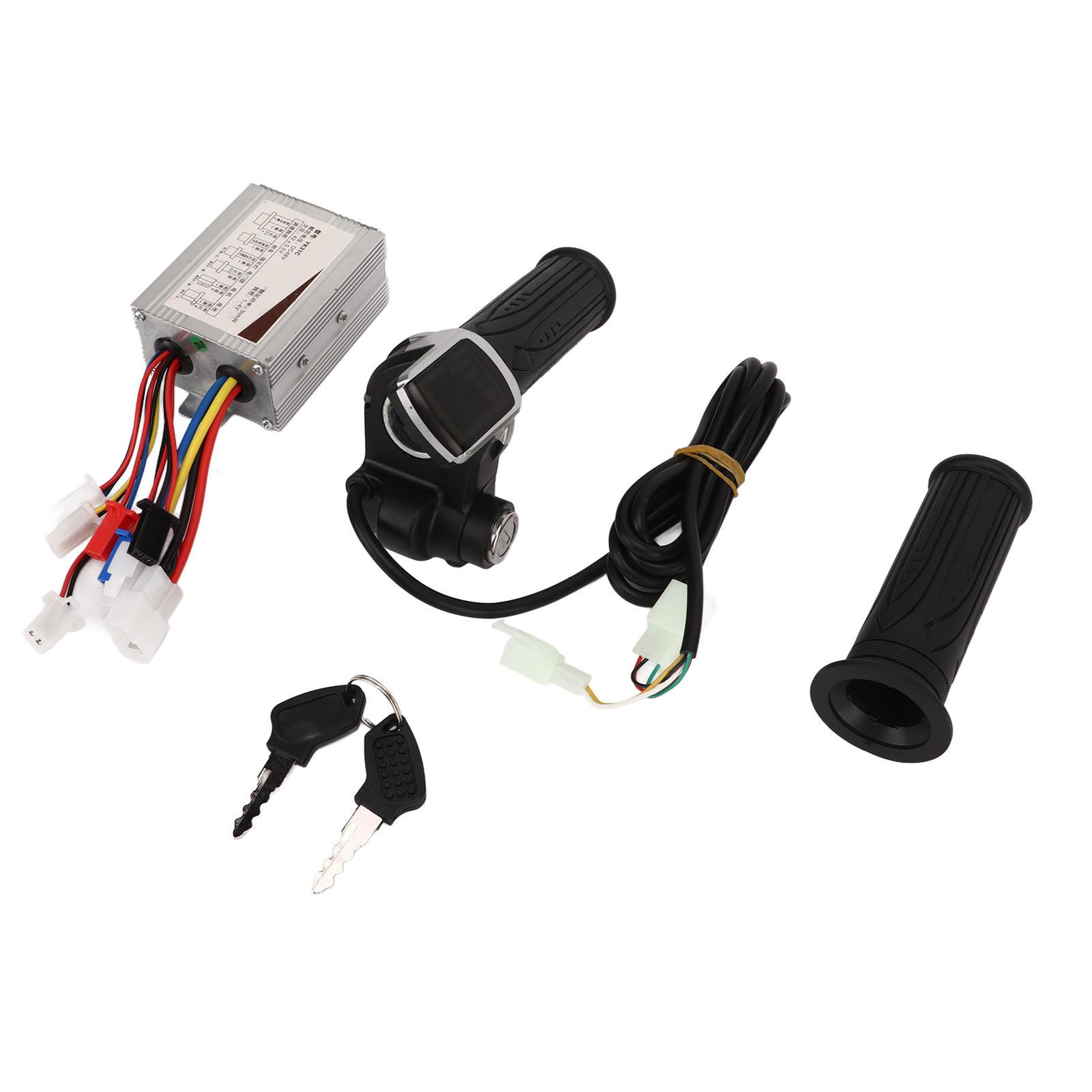

48V 500W Electric Bike Motor Brush Controller Kit Square Screen 9 Lights Throttle Rotary Handle with Keys