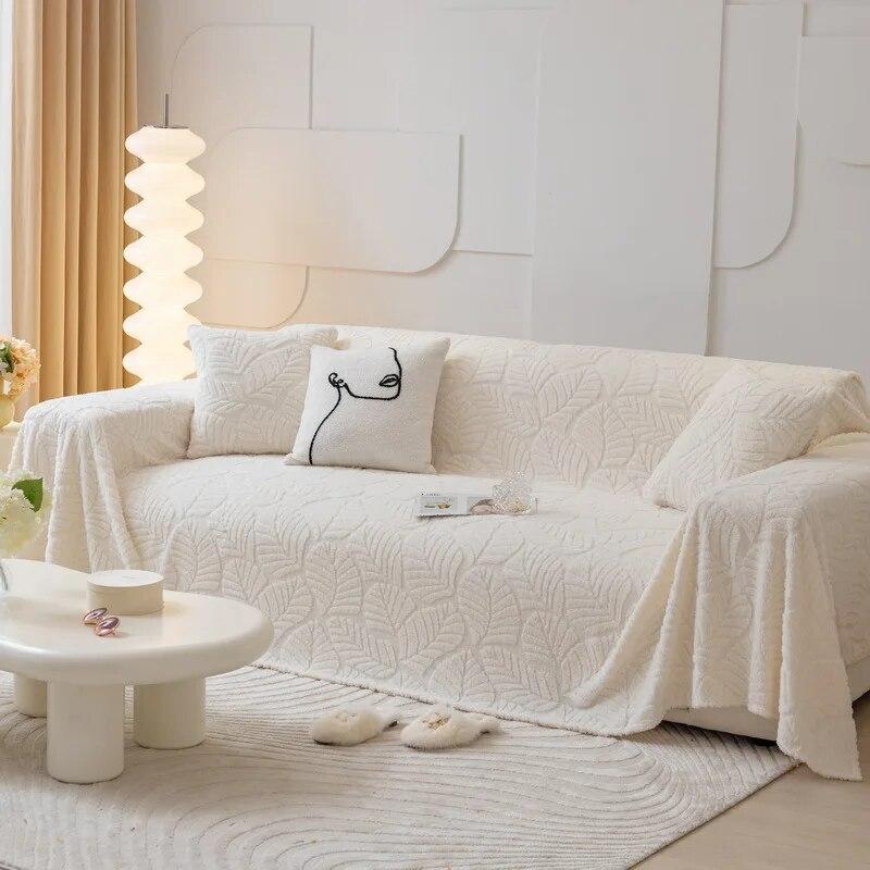 Culoare Solidă Jacquard Catifea Secțională Husă de Sofa Iarnă Super Moale Pluș Husă de Sofa Gros Non-alunecare Huse de Canapea pentru Camera de Zi