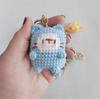Cute Smiling Cat Doll Crochet Keychains Cartoon Kitten Keyrings For Bag Pendant Knitting Animal Doll Keychain Custom Accessories