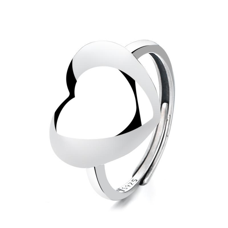 Copper Rings For Women Couple Minimalist Handmade Simple Big Heart Ring Fine Jewelry Gift Prevent Allergy