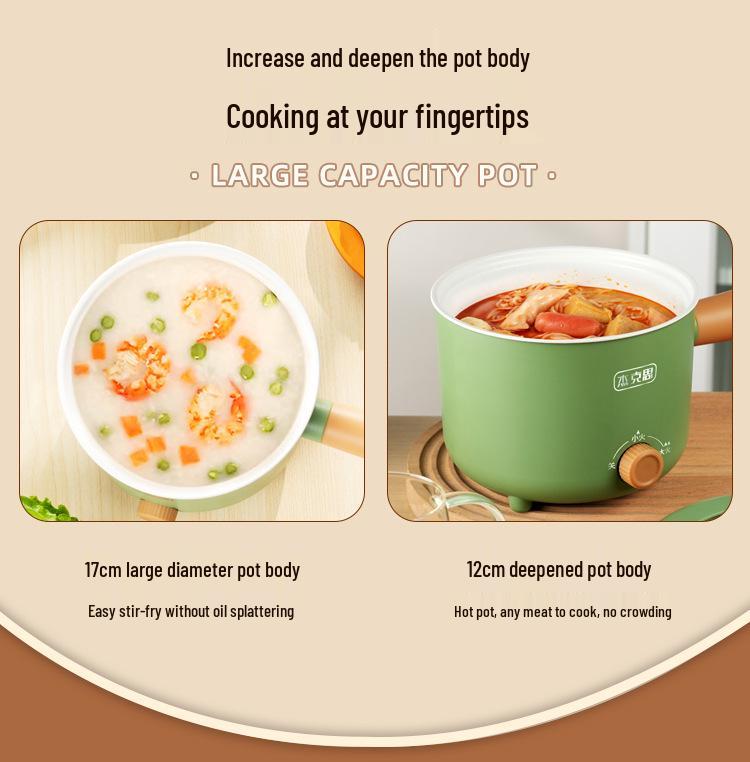 European Multi-functional Dormitory Electric Noodle Cooker with Dual-speed Heat Insulation