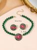 Retro Trend Diamond Necklace Earrings Set  For Women