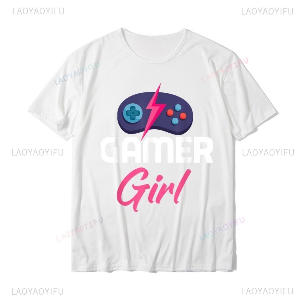 Funny Gamer Girl Video Games Summer Gaming Lover Gift TShirt Man Discount Casual Tops Tees Man Woman Cotton Fashion Streetwear
