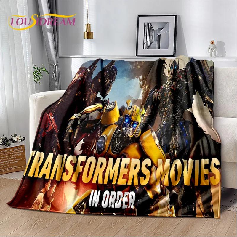 HD Cartoon T-Transformers  Autobots 3D Soft Blankets,Keep Warm Throw Blanket for Picnic Beds Sofa Home Bedroom Gifts Kids Hiking