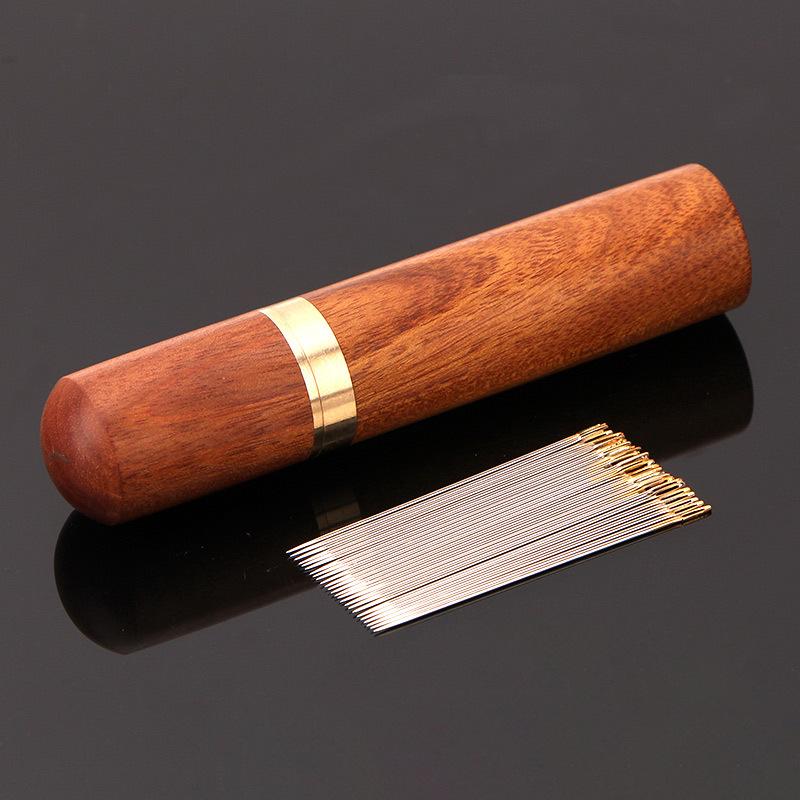 Ebenholz-Röhre Großes Loch Spitze Nähnadel für Handnähen, Handgefertigte Stickerei für Quilts, Stahlnadel