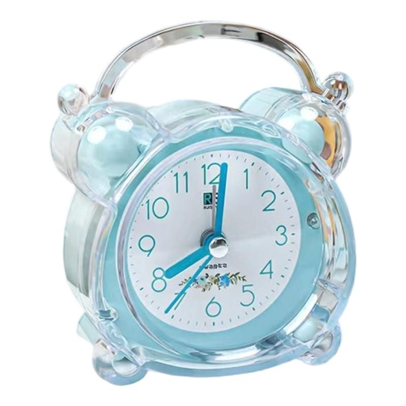 Children Cartoon LED Alarm Clock Quiet Operate ABS Plastic Bedsides Table Clock For Boys And Girls Timekeeping Device синий
