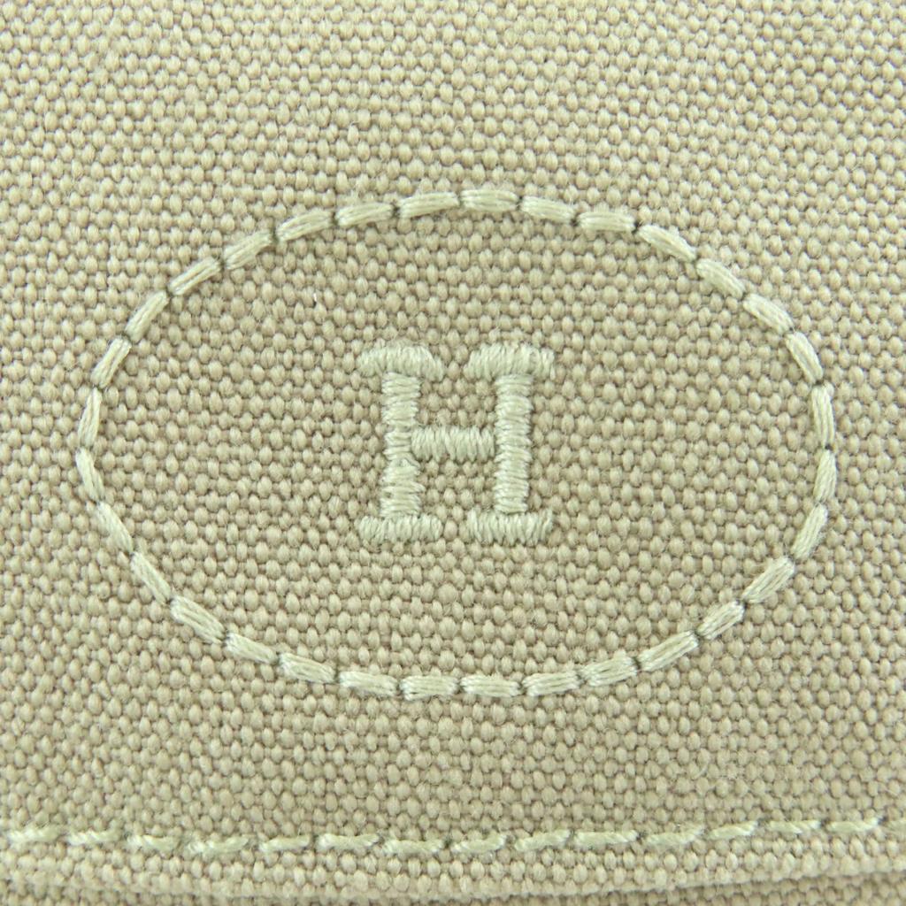 Great HERMES Cosmetics Pouch Bored Porch PM beige cotton Women Used