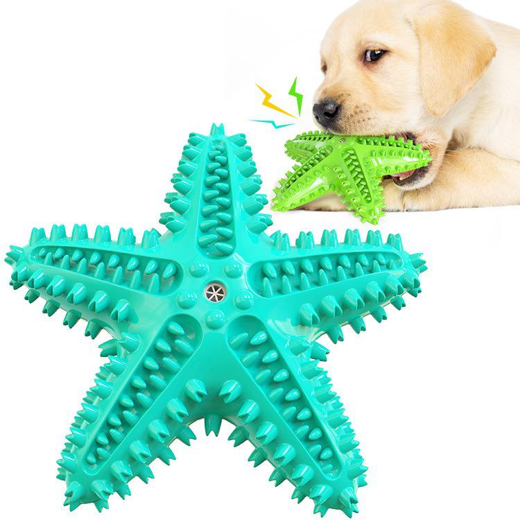 Dog Starfish Teething Toy & Toothbrush: Pet-Friendly Chew Stick