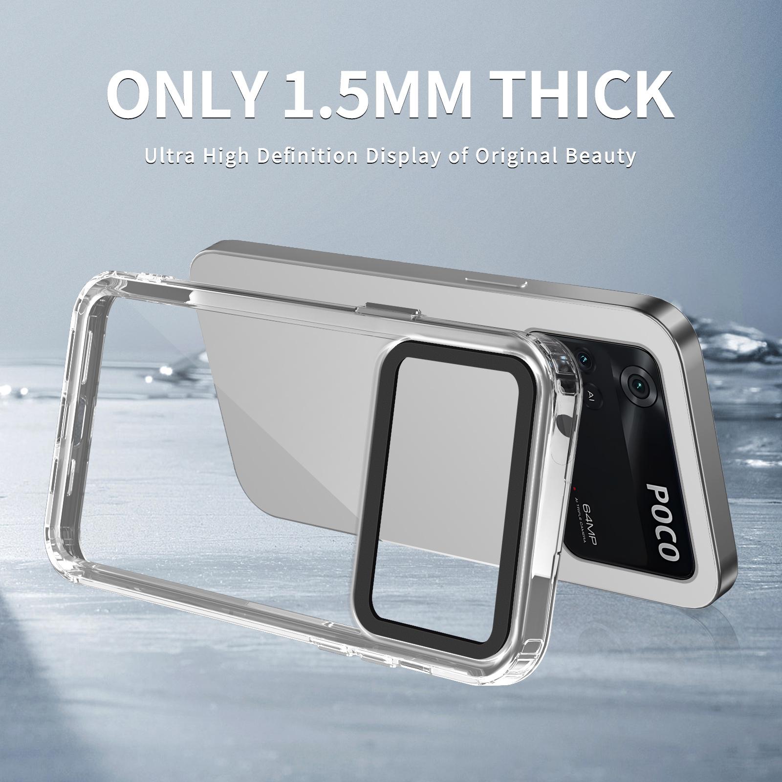 

For Xiaomi Poco M4 Pro 4G Shockproof Case PC+TPU Clear Phone Cases Transparent Black