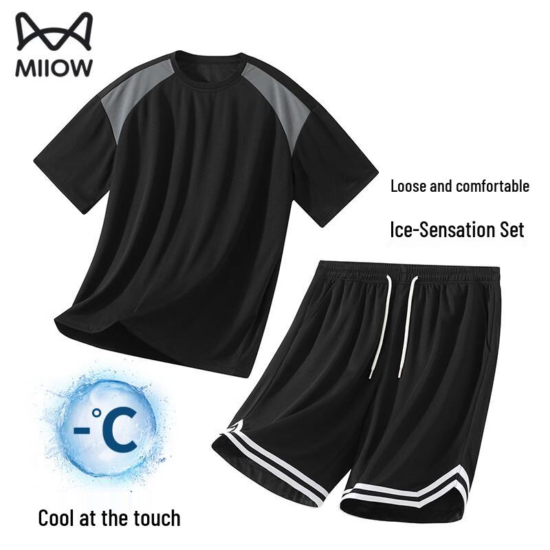 MiiOW Men s Ice-feel Raglan Sleeve Sportswear Set 3XL