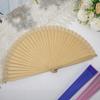 Modern Simple Spanish Plain Fan Solid Color Handmade Pure Wood Folding Fan Art Craft Decorative Props Fan Home Decor