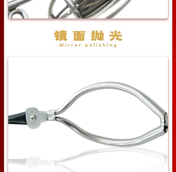 Male Chastity Belt Stainless Steel Chastity Cage with Removable Anal Bead Plug Thigh Ring Metal Bra Slave Penis Restraint Device