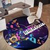 1 Stück Musiknoten Gitarrenschlüssel Runde Stuhlmatte Teppich - Rutschfest, Fußmatte für Büro, Schlafzimmer, Heimdeko Weihnachtsgeschenk p0811129
