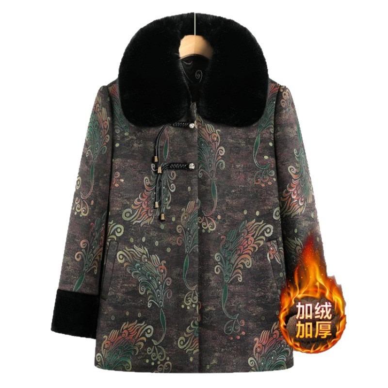 Old Man Winter Coat Women's Cotton-padded Clothes Piled and Thickened Old Lady Cotton Clothes Winter Cotton-padded Clothes