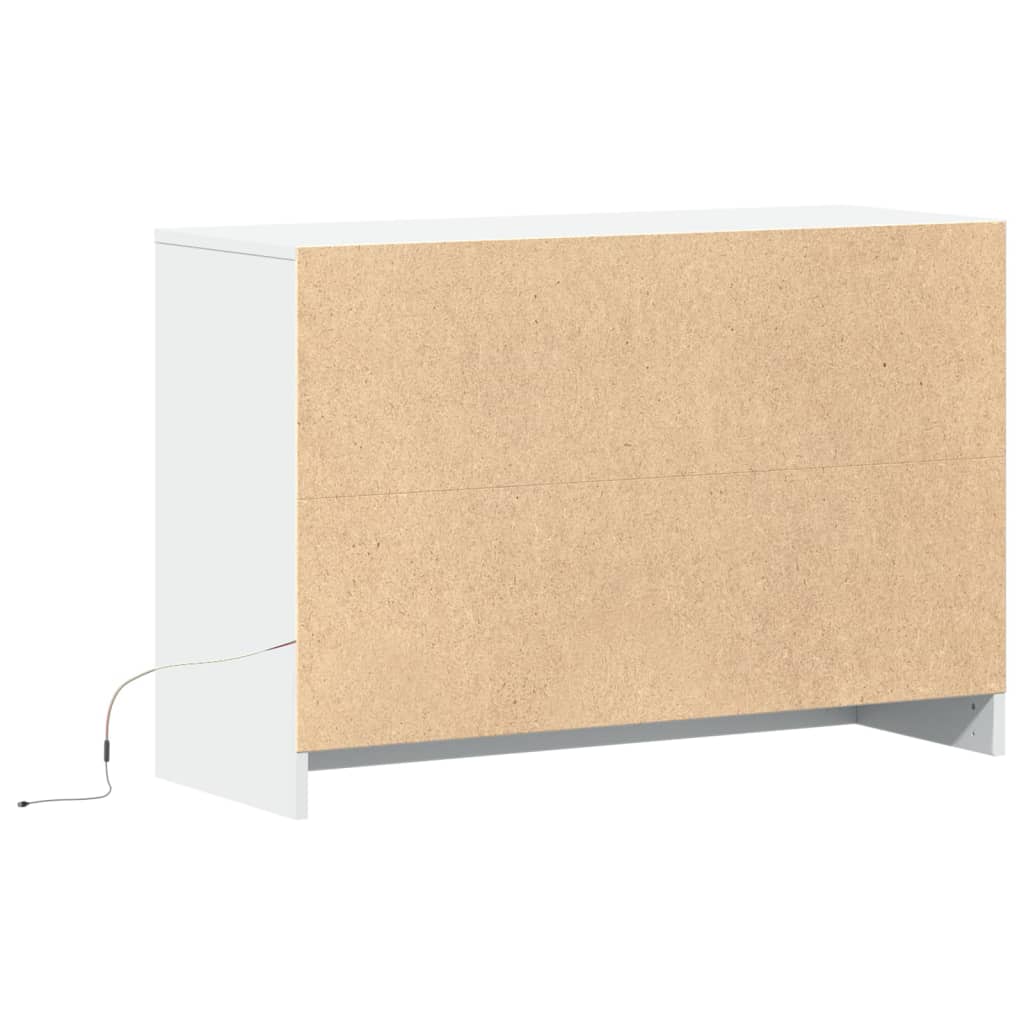 Vidaxl TV Cabinet with LED, White, 91X34X61 Cm, Wood-based Material