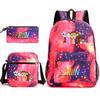 New rhythm box Sprunki music game schoolbag backpack pencil bag three-piece set student heat transfer backpack