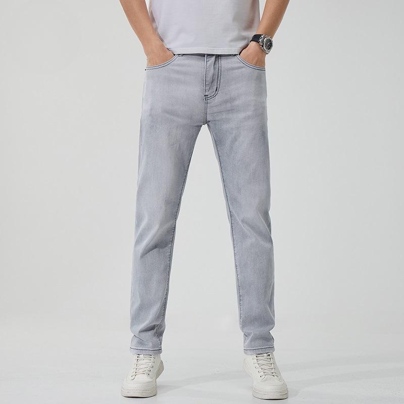 

Новые весенне-летние узкие прямые стрейчевые джинсы светлого цвета, деловые повседневные джинсы 38