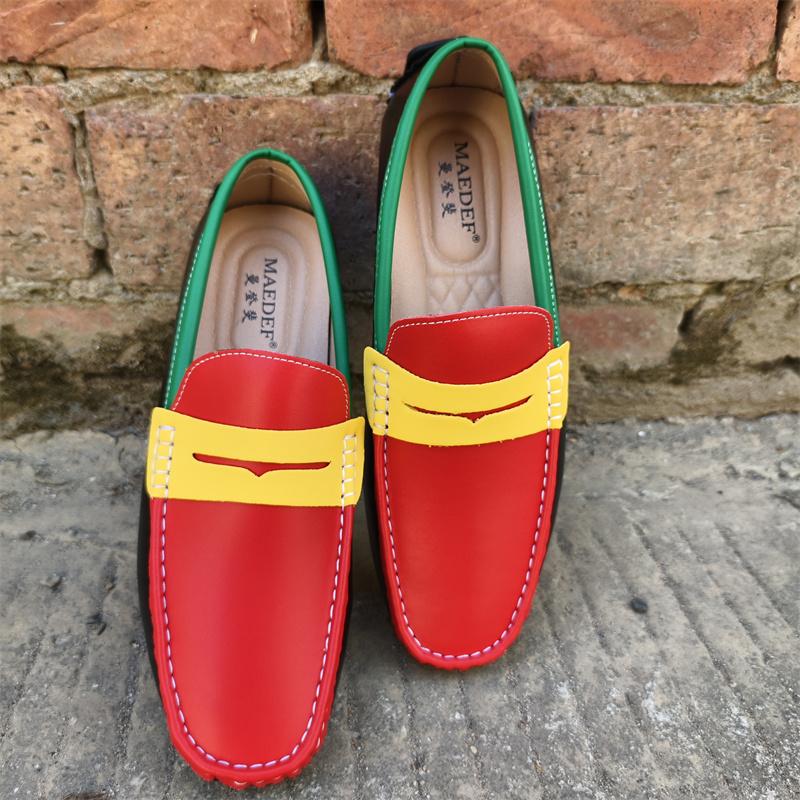 Pánské mokasíny Ručně vyráběné Boty z pravé kůže Ležérní řidičské ploché boty Nazouvací mokasíny Pánské Smíšené barvy Velikost 48 Pánské boty